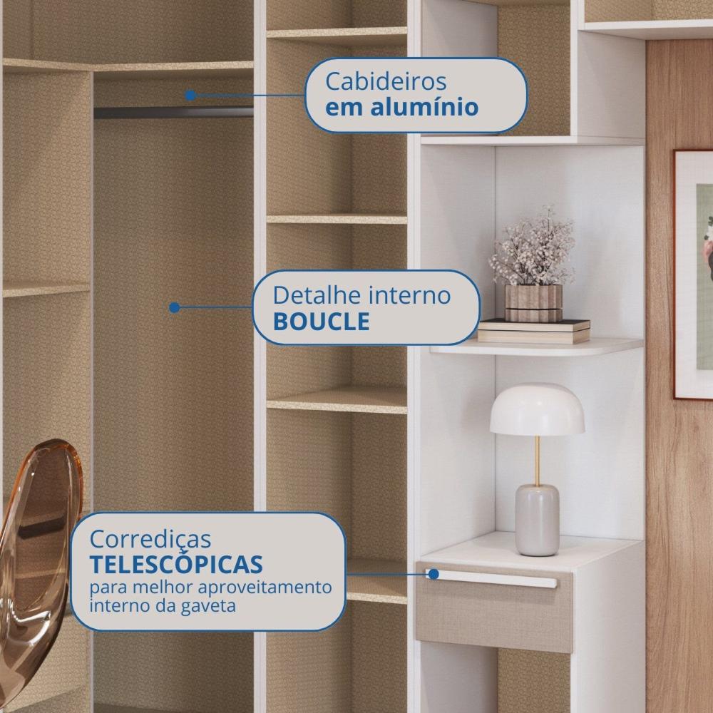 Guarda-roupa Infantil Modulado 6 Peças Infinity Branco Line/Duna