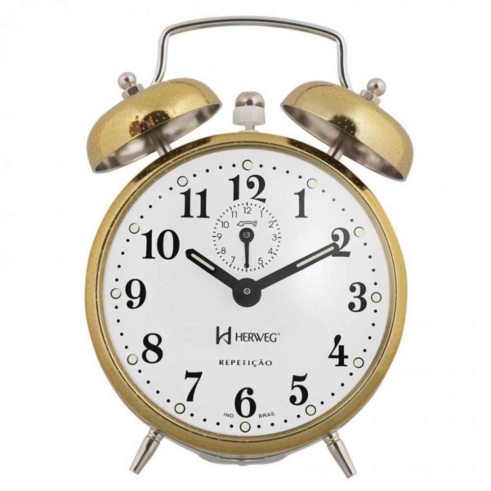 Miniatura Despertador Mecânico Vintage Retro Antigo Herweg 2370-208