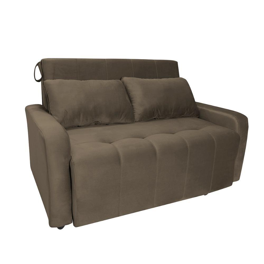 Miniatura Sofá Cama 2 Lugares 138cm Amora New Capuccino Matrix Castor