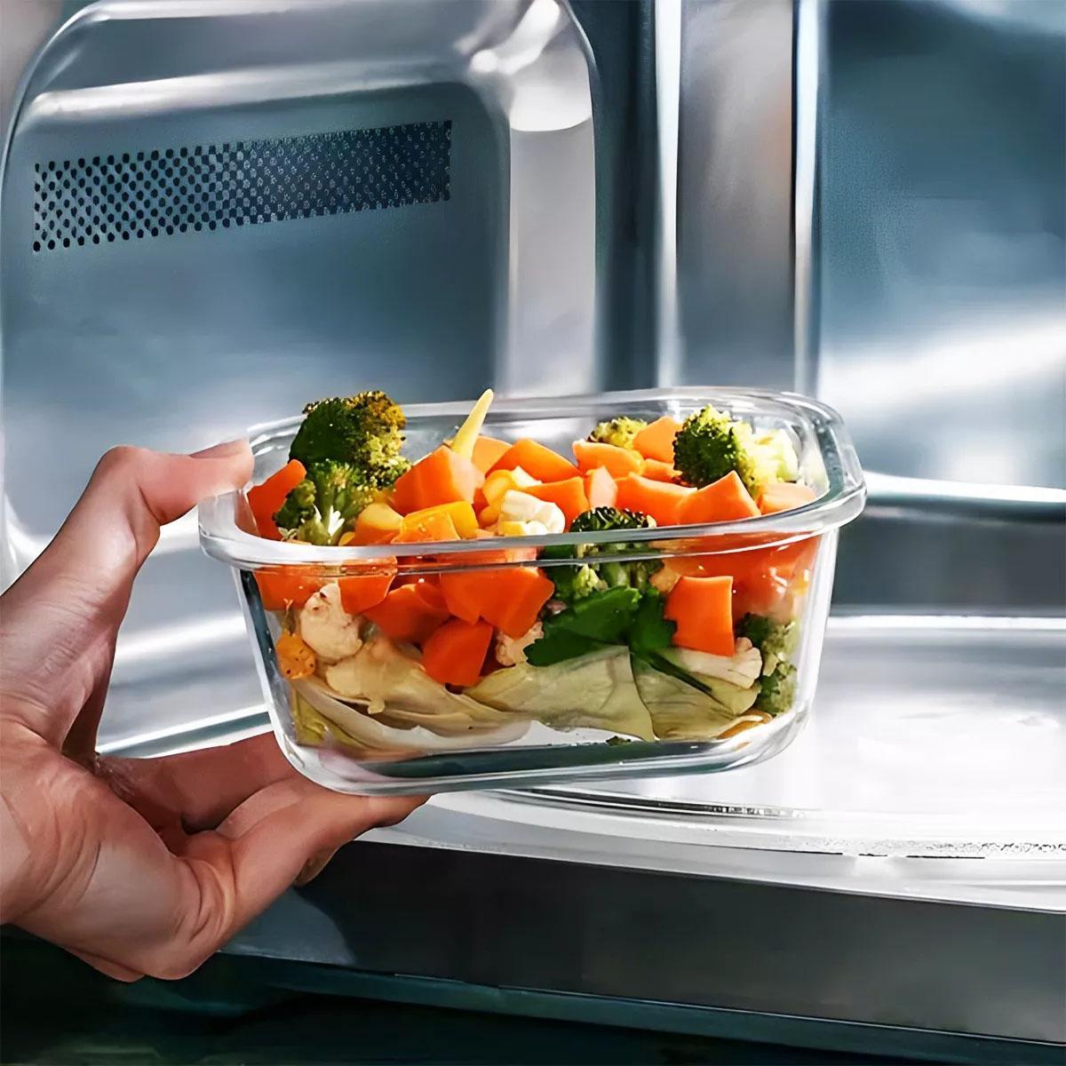 Kit 10 Potes De Vidro Herméticos Quadrados 800Ml