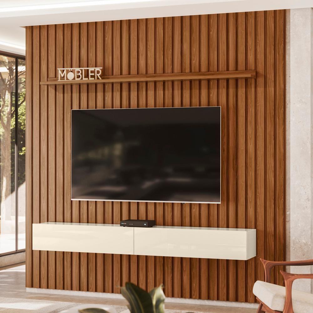 Miniatura Painel Ripado Placa Tv 80 Projetta 218x249 Cinamo Mell Off White Mbl Cinamo Mell Off White