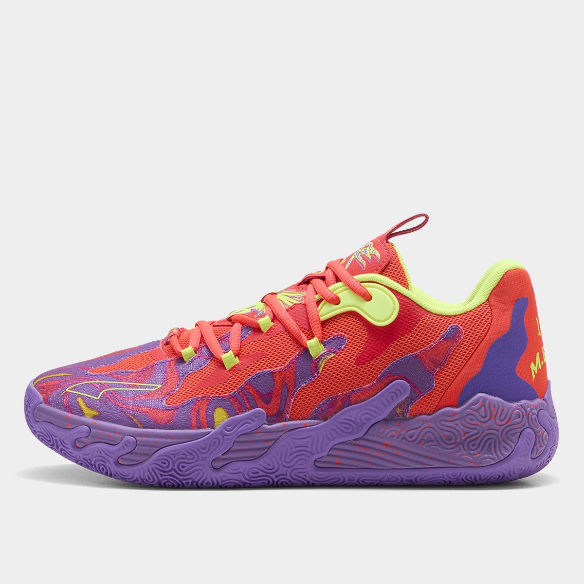 Miniatura Tênis Basquete Puma MB.03 Lo Lava Roxo+Vermelho - 38