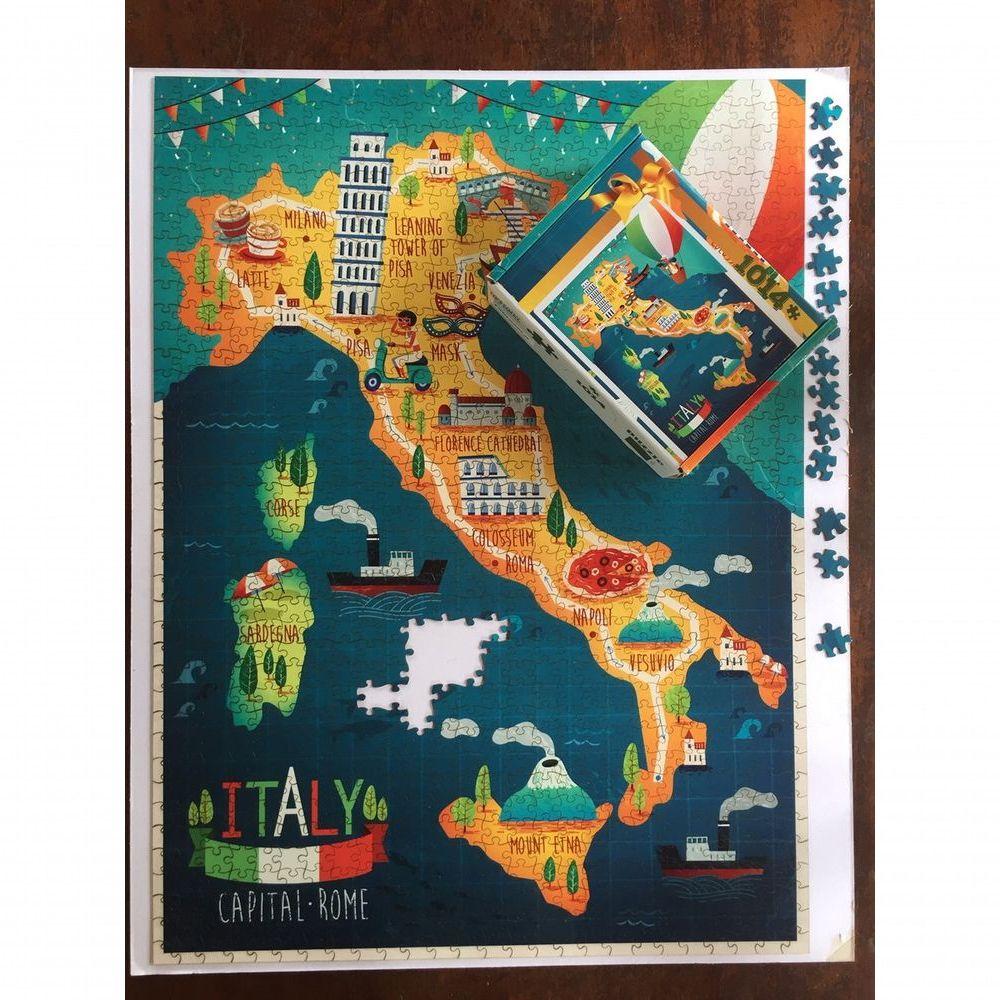 Miniatura Quebra Cabeça Mapa Ilustração Da Itália 78 X 78cm - 676 Pçs