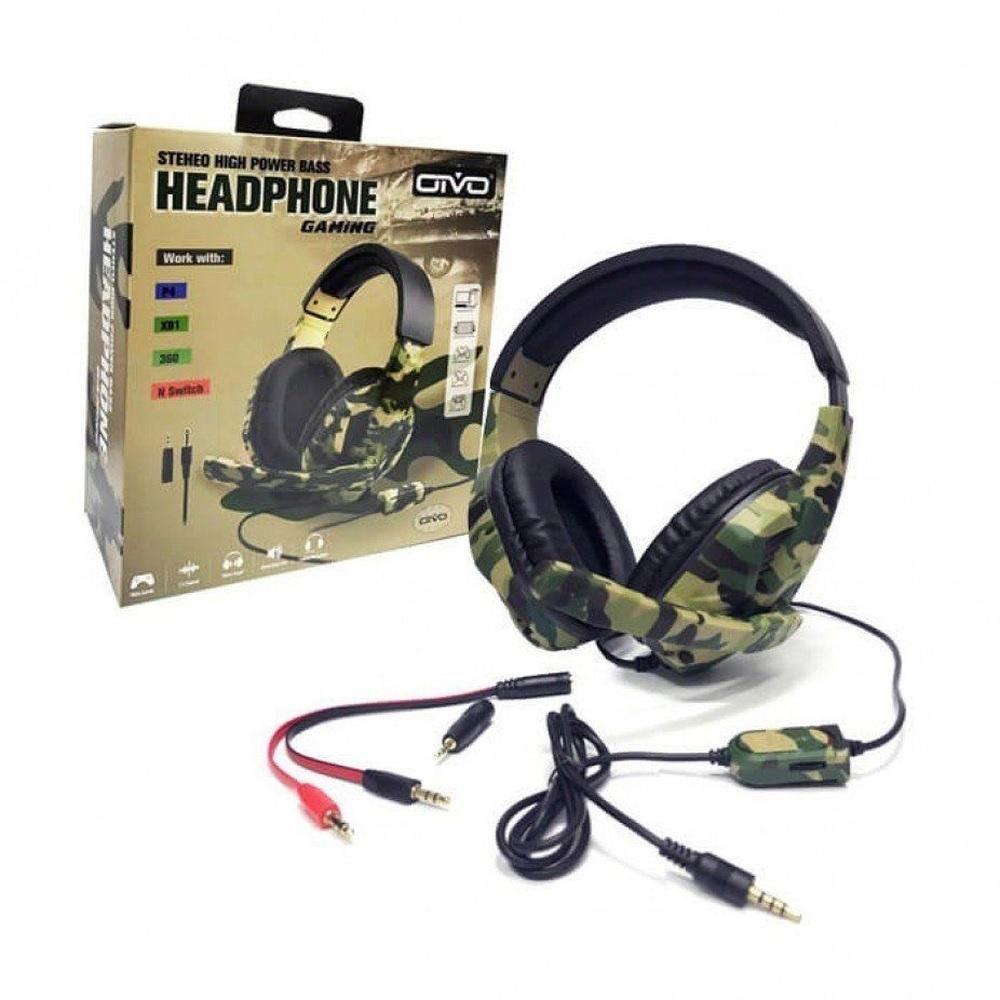 Miniatura Fone De Ouvido Headphone Gamer Camuflado