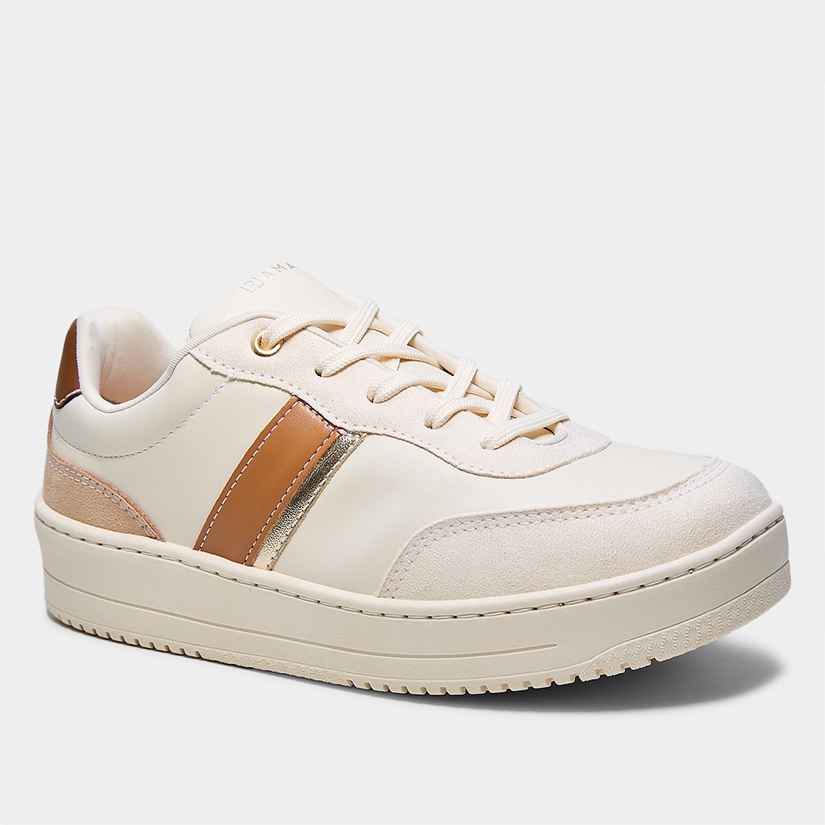 Miniatura Tênis Ramarim Básico 2491204 Feminino Off White+Caramelo - 34
