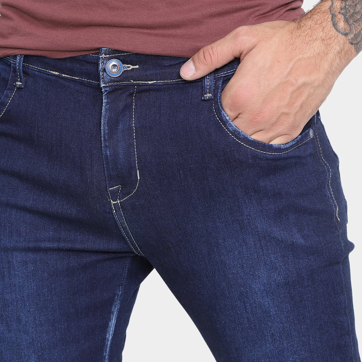 Miniatura Calça Jeans Slim Sawary Masculina Marinho - 38