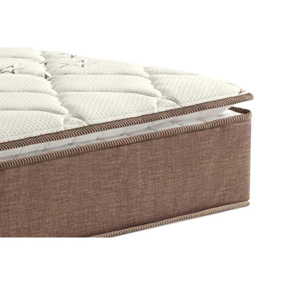 Miniatura Cama Box Baú Queen: Colchão Anatômico Anjos D28 / Ag65 Star Pillow Top + Base White(158X198)