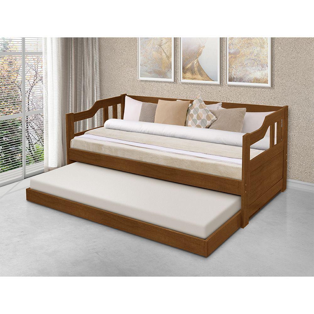 Miniatura Sofá Cama Solteiro Com Cama Auxiliar Com 2 Colchões Atraente - Castanho - Marrom