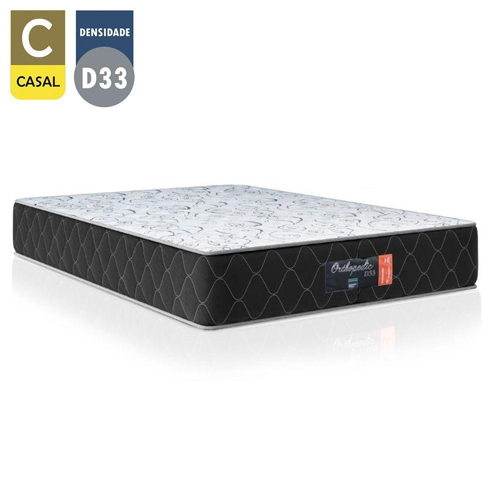 Miniatura Cama Box Baú Casal + Colchão Espuma D33 Semi Ortopédico Extra Firme Comfort Prime 60x138x188 Marrom
