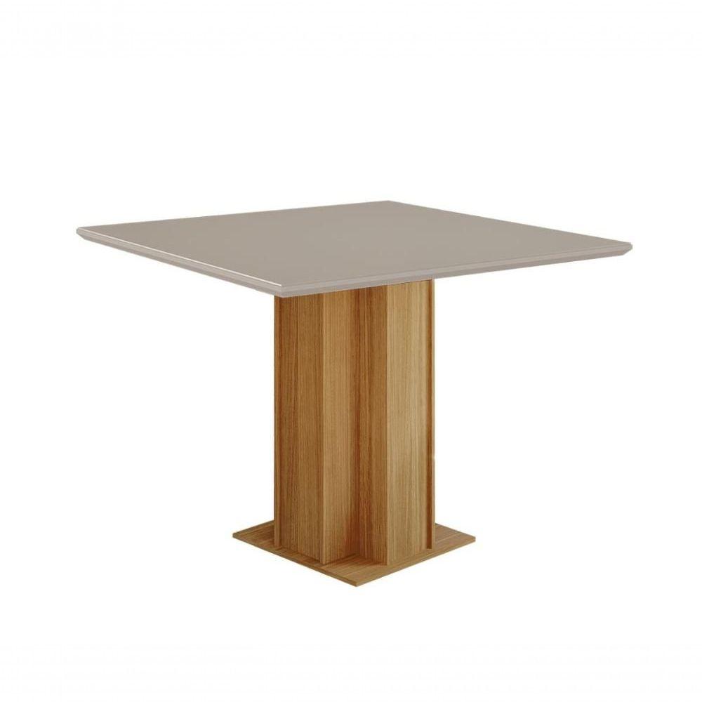 Miniatura Conjunto Sala De Jantar Sophia 95x95 Tampo Mdf/vidro 4 Cadeiras Maia Cimol Nature/offwhite/gengibre