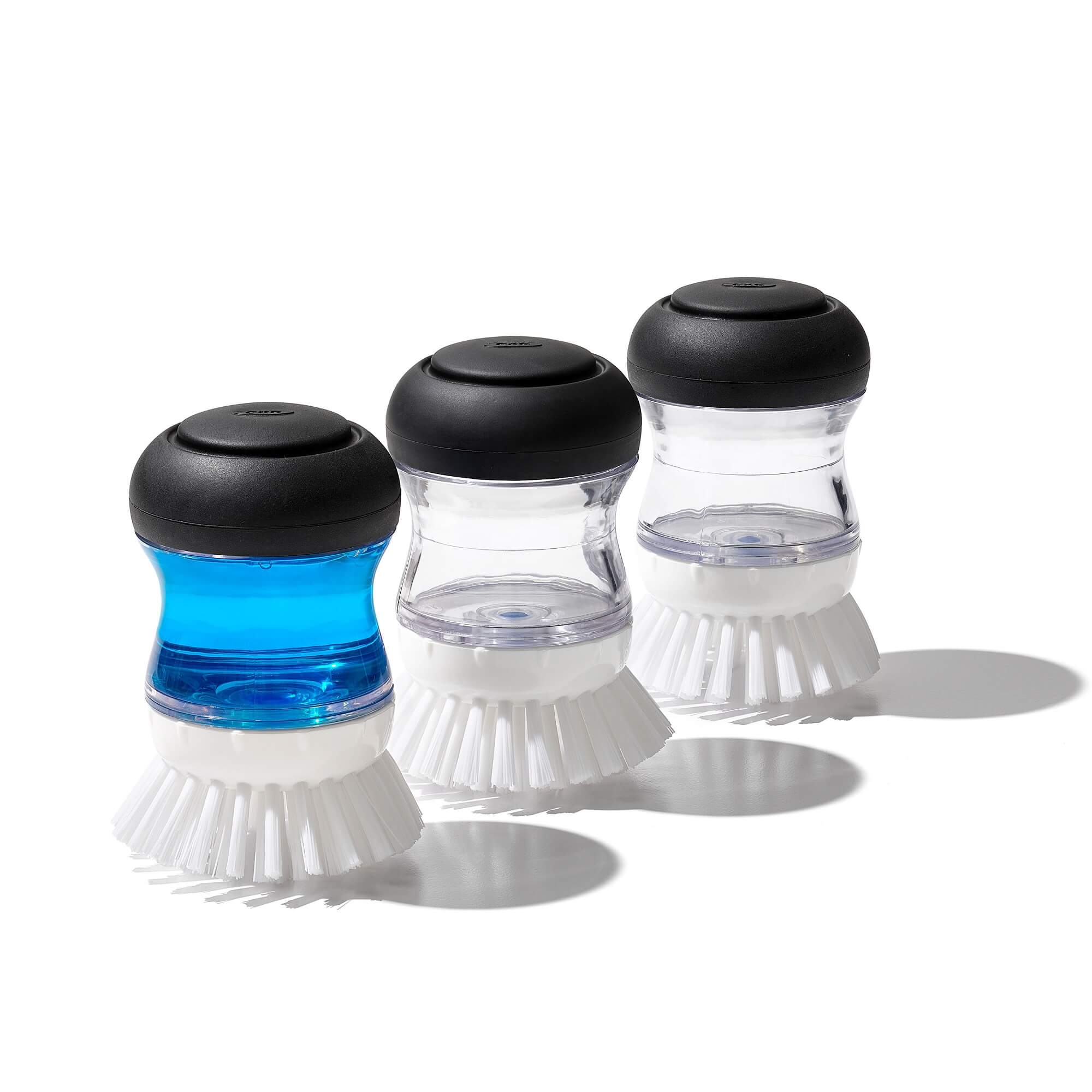 Miniatura Escova Redonda para Limpeza 6cm com Dispenser OXO