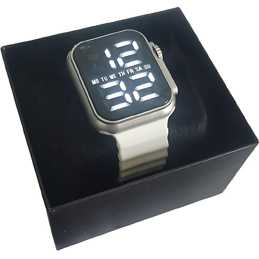 Miniatura Relogio Branco De Pulso Jovens Visor Led Exclusivo Moda 2025