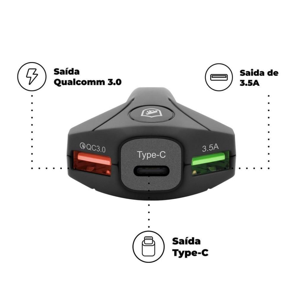 Kit Carregador Veicular Tank E Cabo Dual Shock Tipo C / Tipo C - Gshield