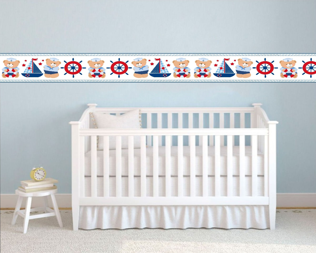 Miniatura Faixa Marinheiro Adesivo Papel Parede Menino Infantil