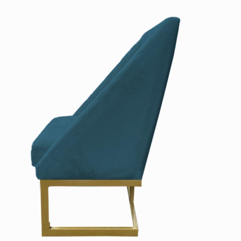 Miniatura Cadeira Para Sala De Jantar Ana Base De Ferro Suede Azul Tiffany D'classe Decor