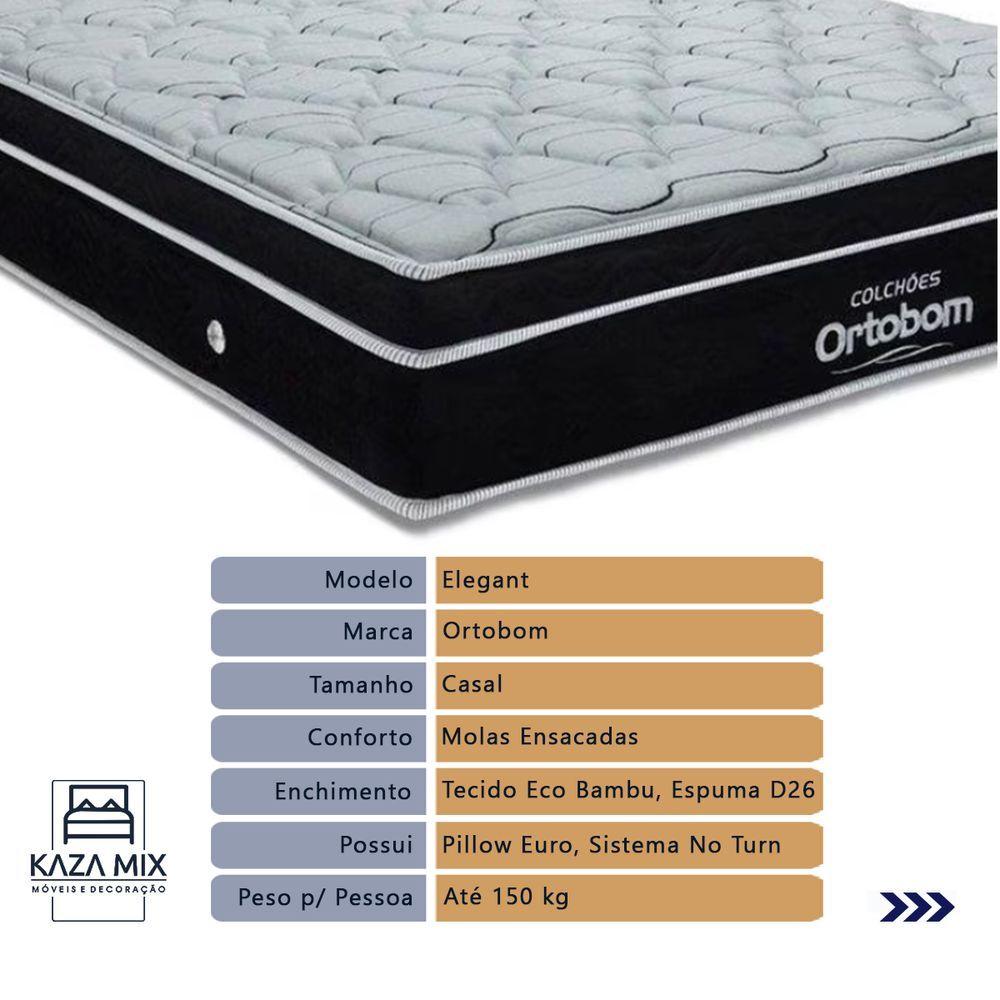 Miniatura Cama Box Casal Baú Colchão Ortobom Elegant Molas Ensacadas