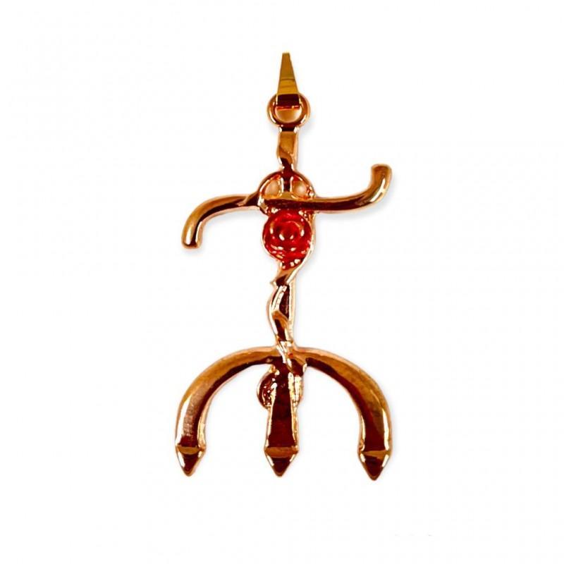 Miniatura Pingente Tridente Pomba Gira Com Rosa 5,5 Cm Dourado