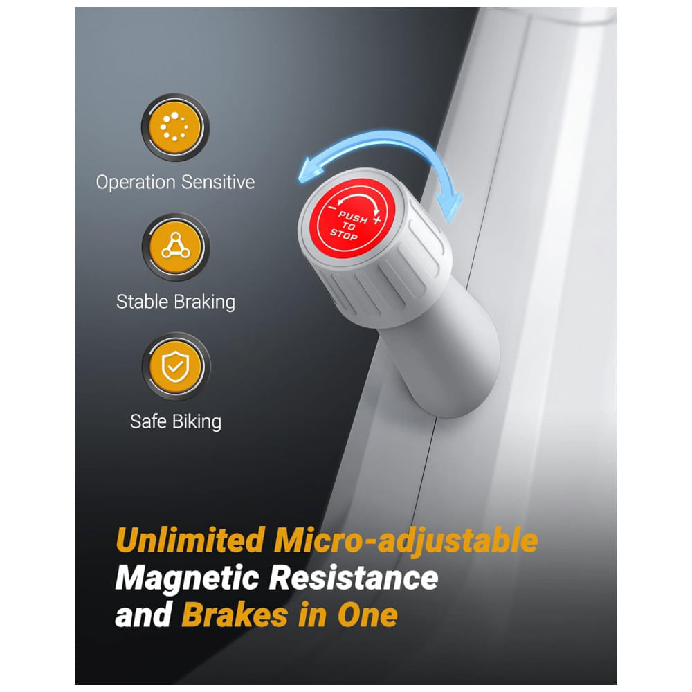 Miniatura Bicicleta Ergométrica Magnética com Suporte para Tabletes e Bluetooth, MERACH MR 667, Preto