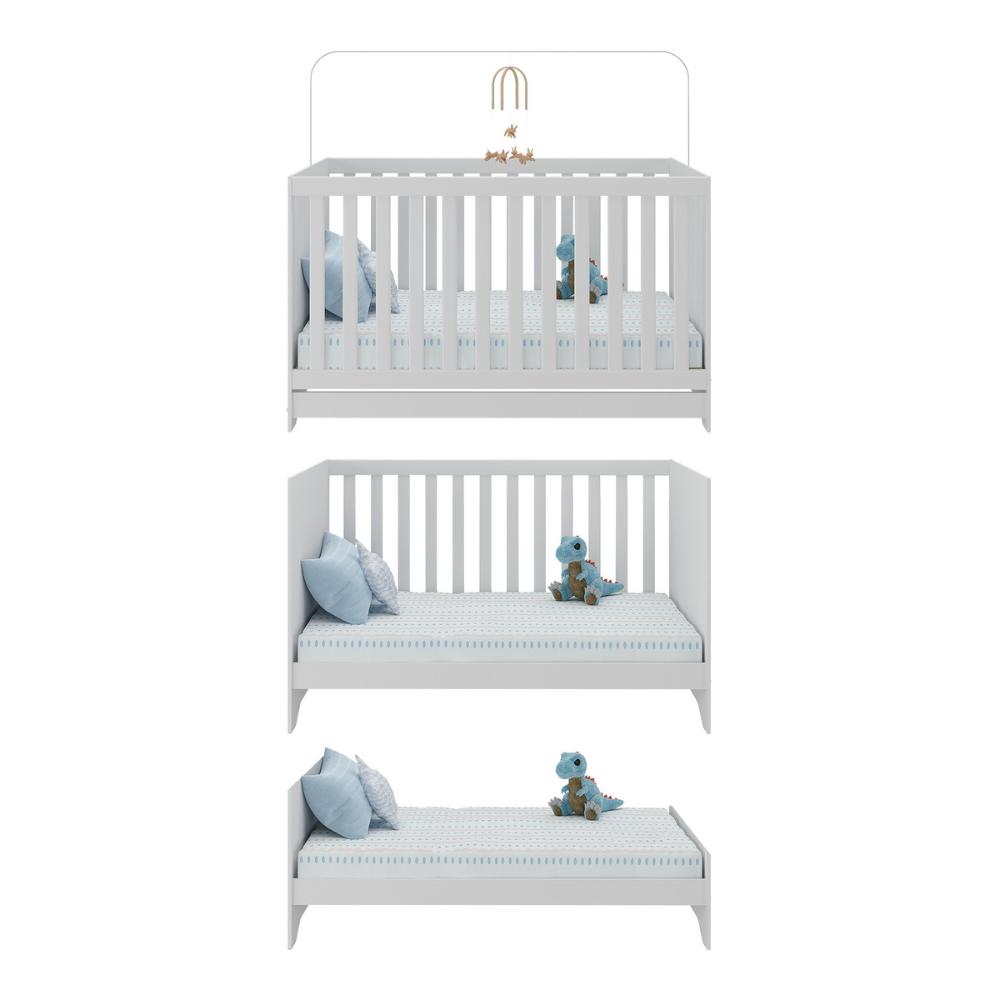 Miniatura Berço Americano 3 em 1 com Colchão Incluso Multimóveis MP0527PA Branco