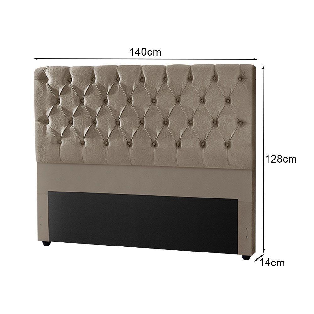 Miniatura Cabeceira Cama Box Princesa Casal 140cm Suede Marrom