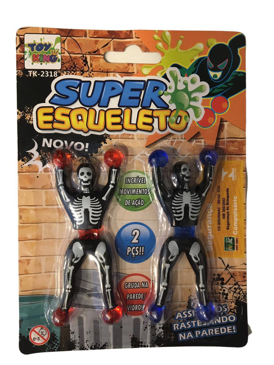 Miniatura Brinquedo Super Esqueleto - Gruda Parede - 2 Peças