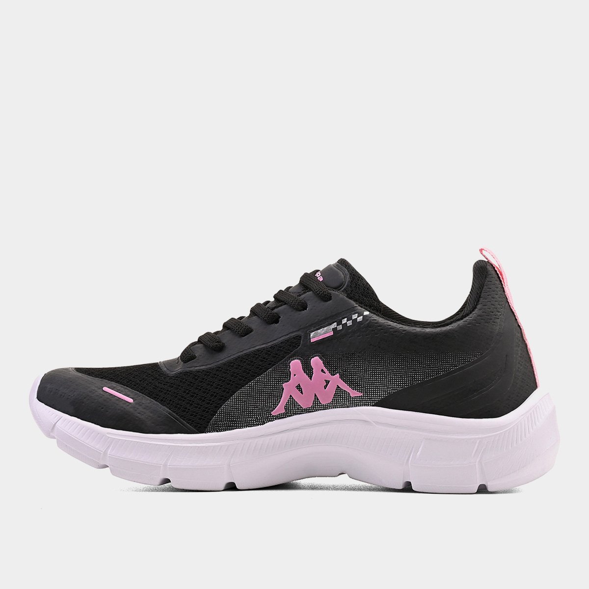 Miniatura Tênis Kappa Run 300 Feminino Preto+Rosa - 34