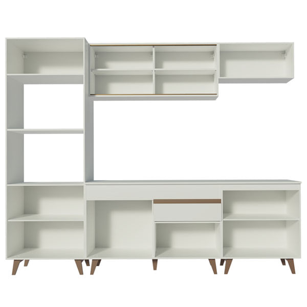 Miniatura Cozinha Completa Madesa Reims 260002 com Armário e Balcão Branco Cor:Branco