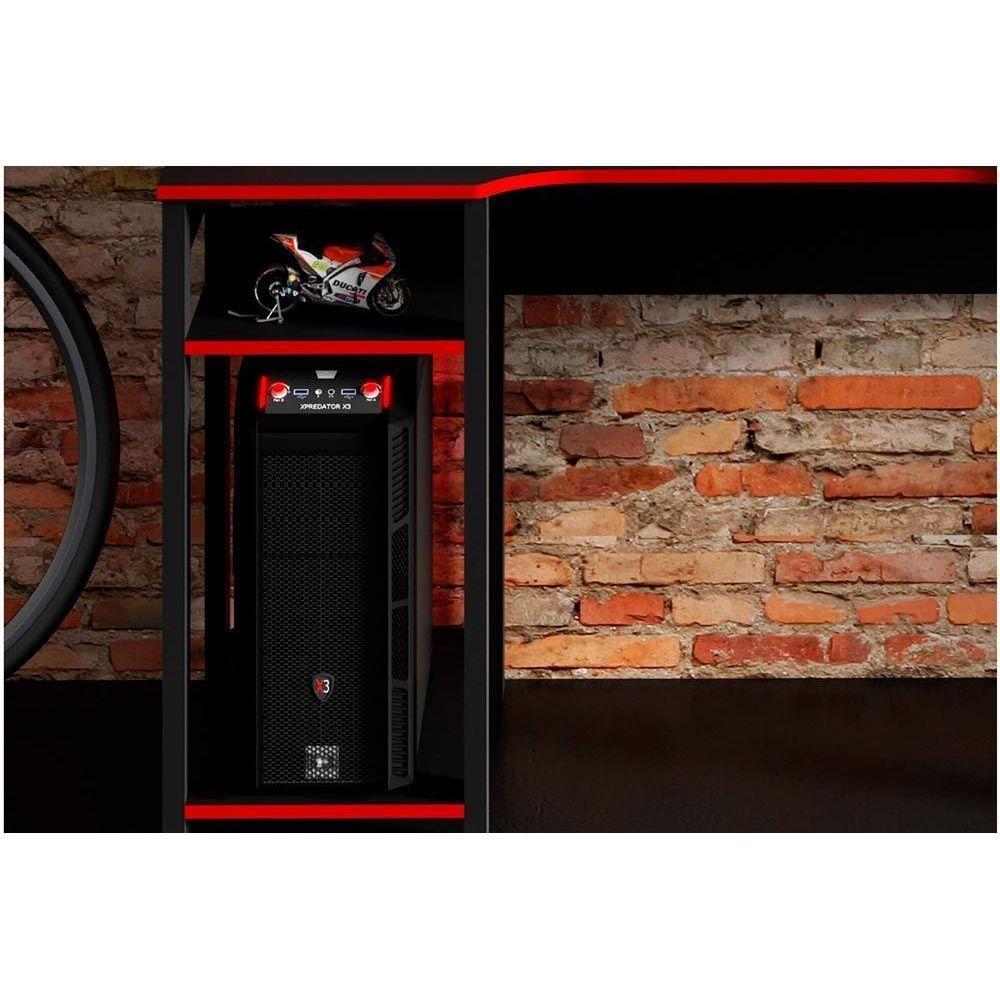 Miniatura Mesa Computador Gamer Me4152 Preto/vermelho - Tecno Mobili