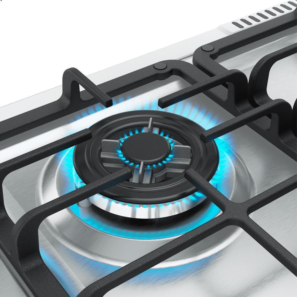 Fogão Mueller 5 Bocas Decorato Gourmet Preto Fosco Com Timer E Tripla Chama Preto Fosco Bivolt