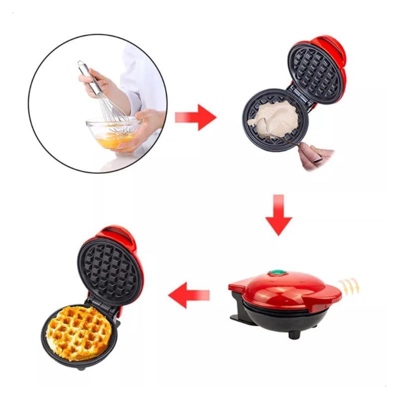 Mini Máquina Waffles Elétrica Casa Cozinha Fazer Waffle