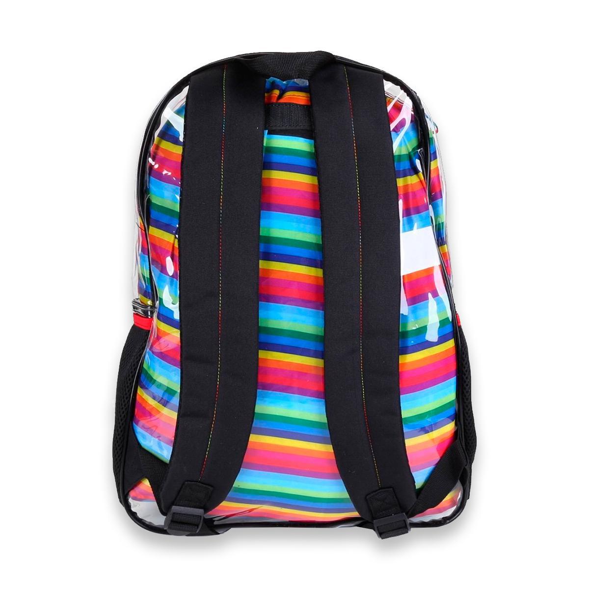 Miniatura Mochila Costas Now United Transparente Com Bolsa Colorida