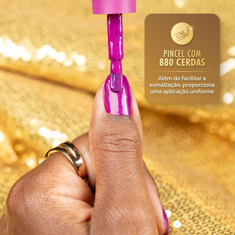Miniatura Esmalte Risqué Diamond Gel Divas no Poder Puro Luxo 9,5ml
