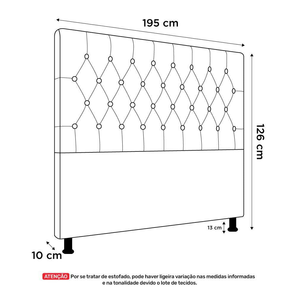 Miniatura Cabeceira Cama Box Casal King Size Nice 195cm Suede Rosê - Desk Design