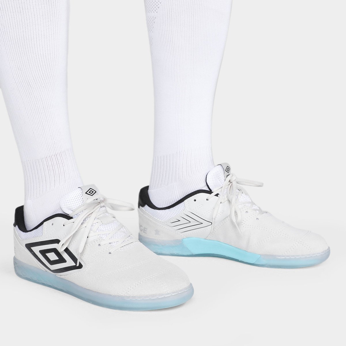 Miniatura Chuteira Futsal Umbro Pro Challenge Unissex Branco+Azul - 43