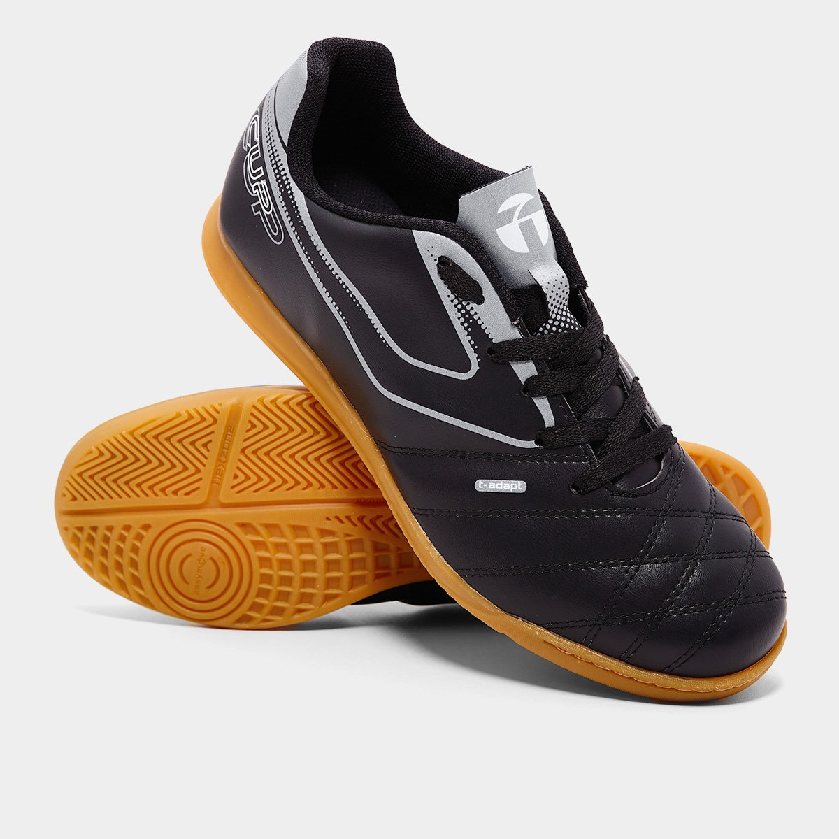 Miniatura Chuteira Futsal Topper Cup VIII Unissex Preto+Cinza - 37