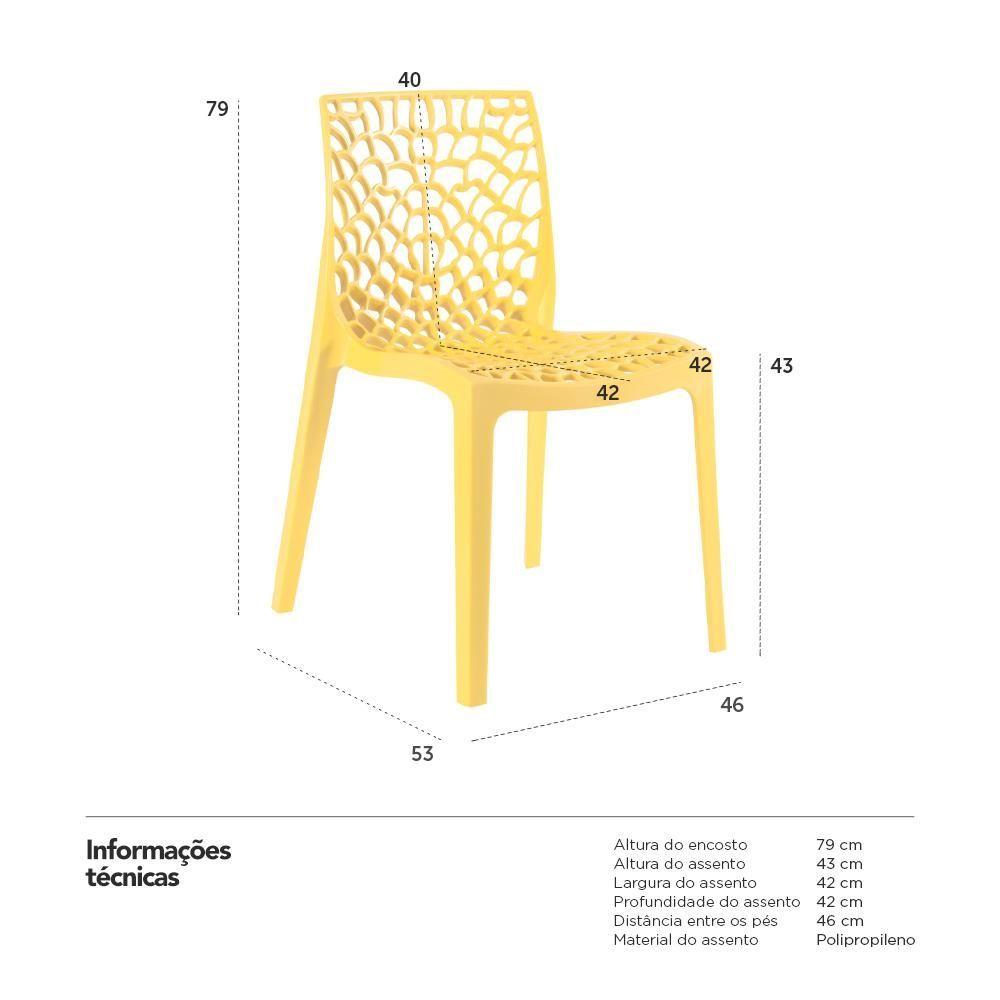 Miniatura Kit 8 Cadeiras Gruvyer Amarelo