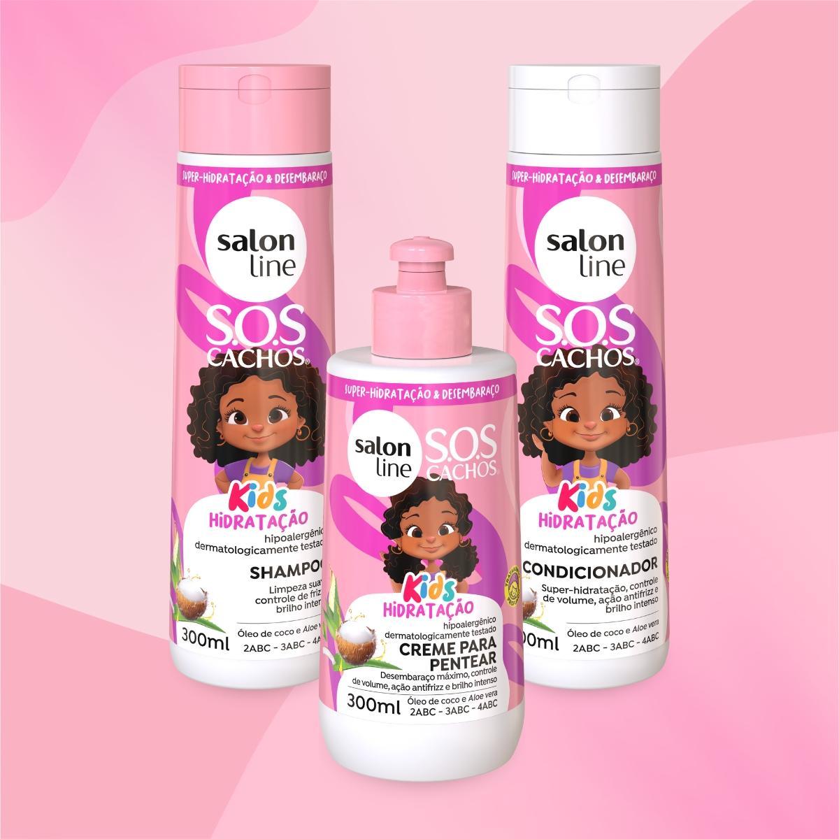 Miniatura Kit Shampoo + Condicionador + Creme Cachos Kids Salon Line