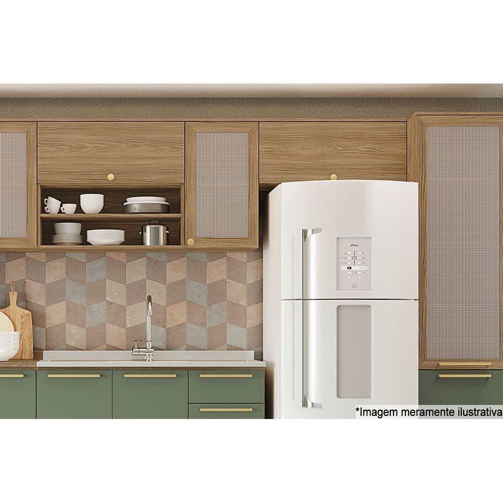 Armário De Geladeira P- Cozinha Botanic M638 C- 1 Porta Basculante 90cm Nogueira - Kappesberg