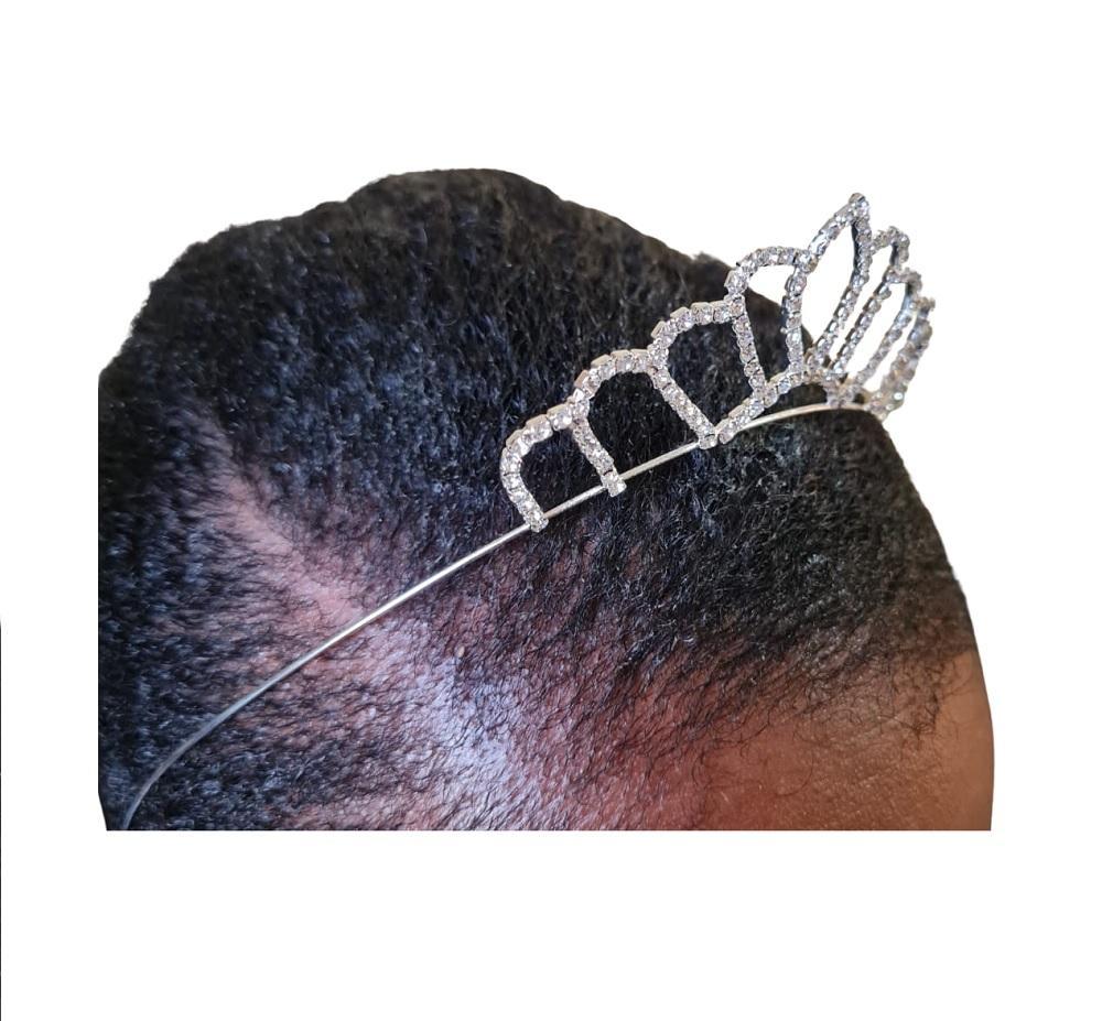 Miniatura Kit 2Tiara Coroa De Cabelo Strass Princesa Daminha
