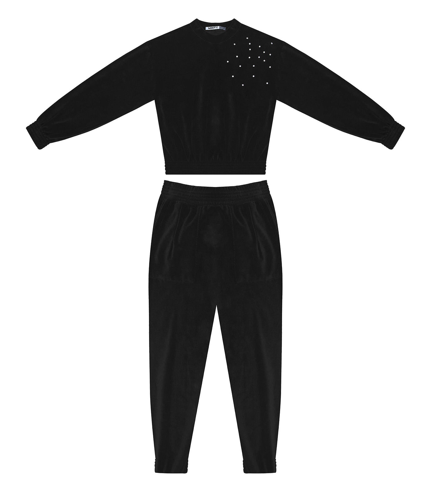 Conjunto Juvenil Blusão Com Calça Jogger Minty Preto 12