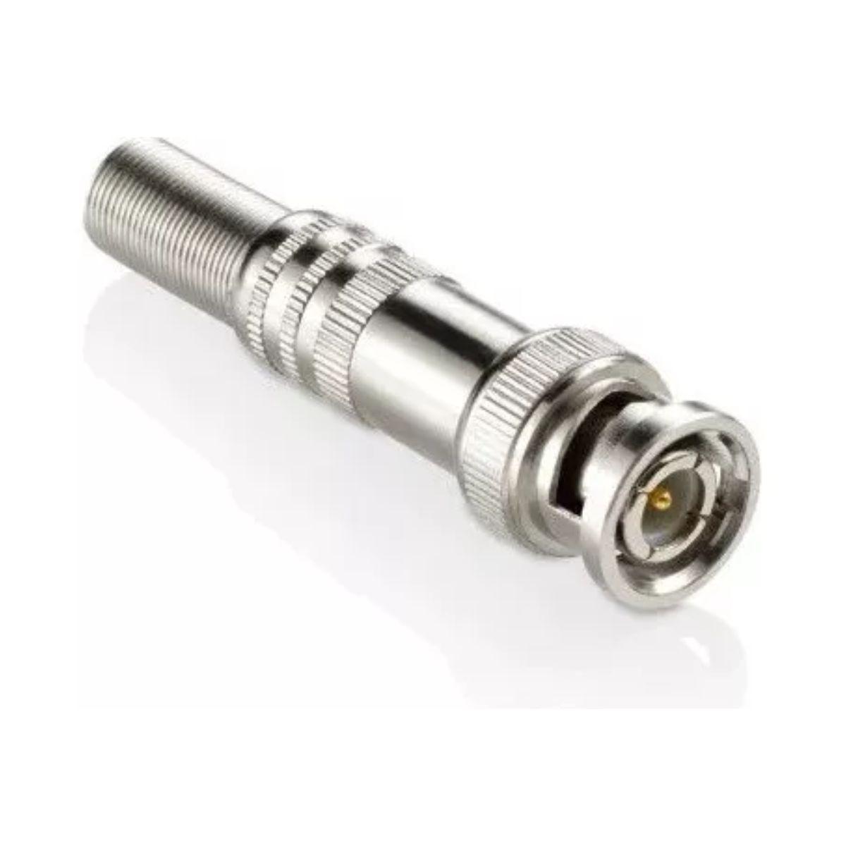 Miniatura Conector Bnc Macho Com Mola P/Cabo 4Mm Cftv, S30Pb, Aço Inox