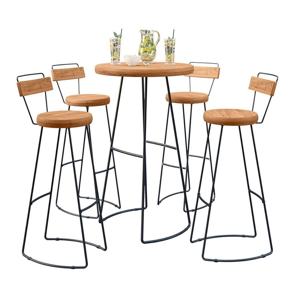 Miniatura Conjunto Mesa Bistrô Com 4 Banquetas Aérea Gourmet Aurora