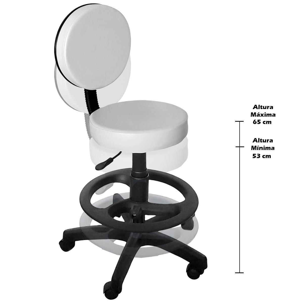 Miniatura Cadeira Mocho Giratório Com Aro Branco Facto For-Ty