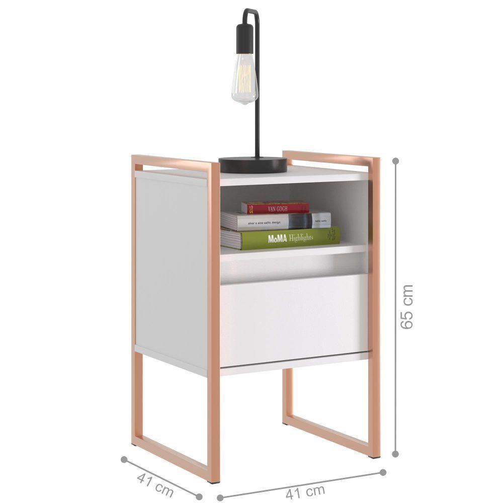 Miniatura Gaveteiro Industrial Com Gaveta Kinfe Branco Cobre