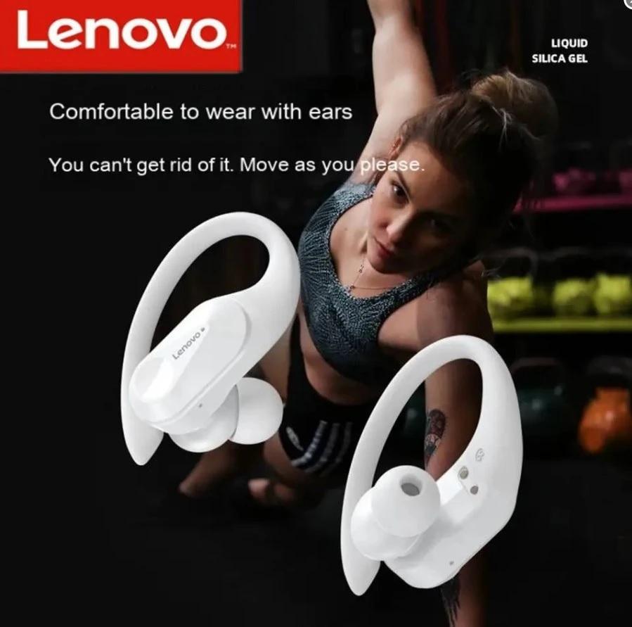 Miniatura Fone de Ouvido Bluetooth Lenovo LP75 - LED - Branco