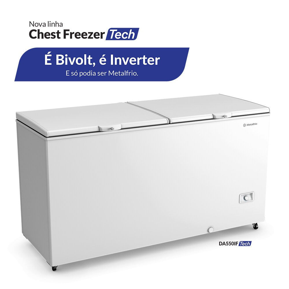 Freezer Horizontal Metalfrio 546 Litros, Bivolt, Inverter - DA550IFTech Branco - Bivolt
