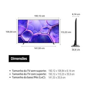 Smart TV 85" 4K Samsung 85U8600F Crystal HDR Tizen Alexa e Xbox Gaming