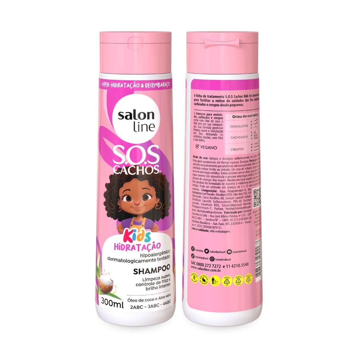 Miniatura Kit Shampoo + Condicionador + Creme Cachos Kids Salon Line