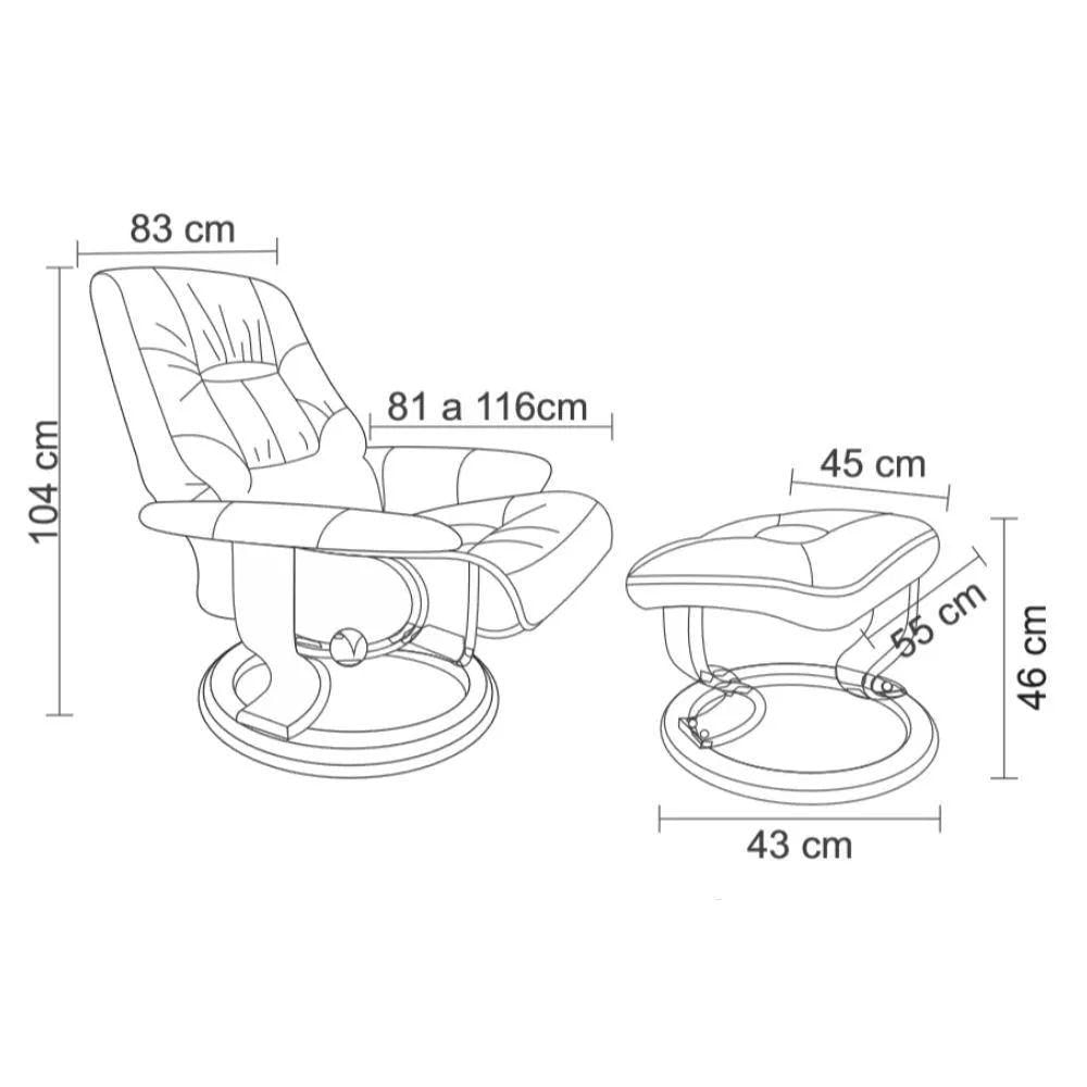 Miniatura Poltrona Do Papai Massageadora Elétrica Com Puff Louis R02 Pu Marrom - Mpozenato