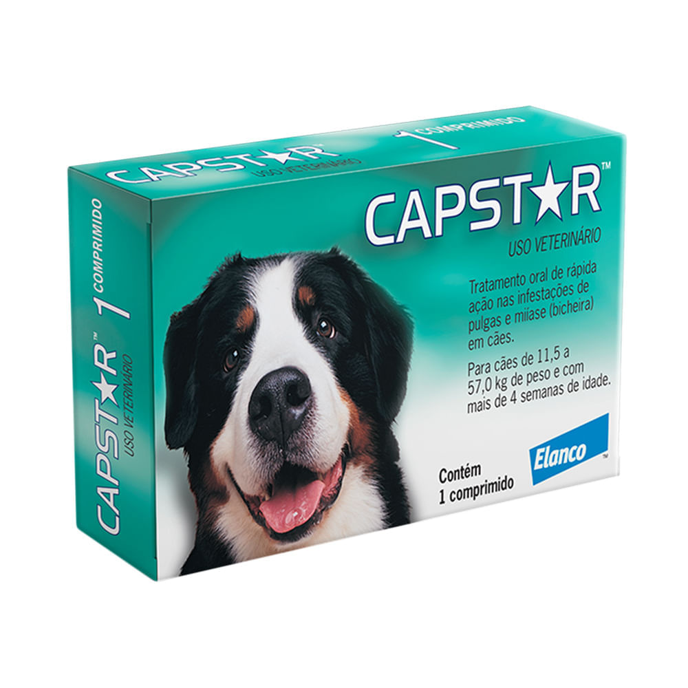 Miniatura Capstar 57mg para Cães de 11,5 a 57kg com 1 Comprimido